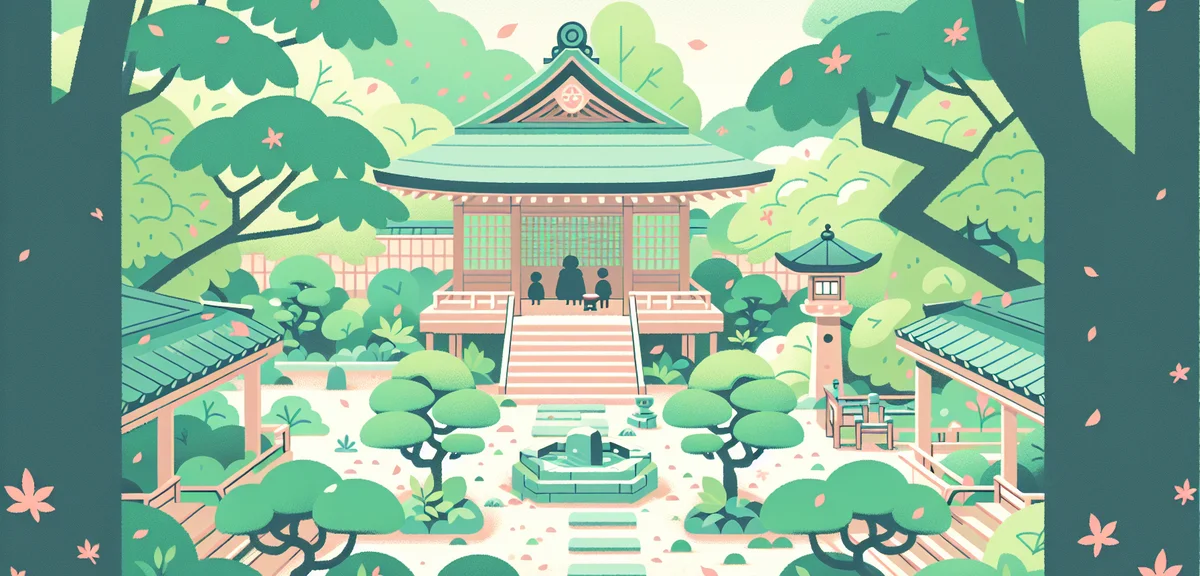 Hidden temple garden in Kyoto with fresh green maple leaves, quiet zen atmosphere, few visitors