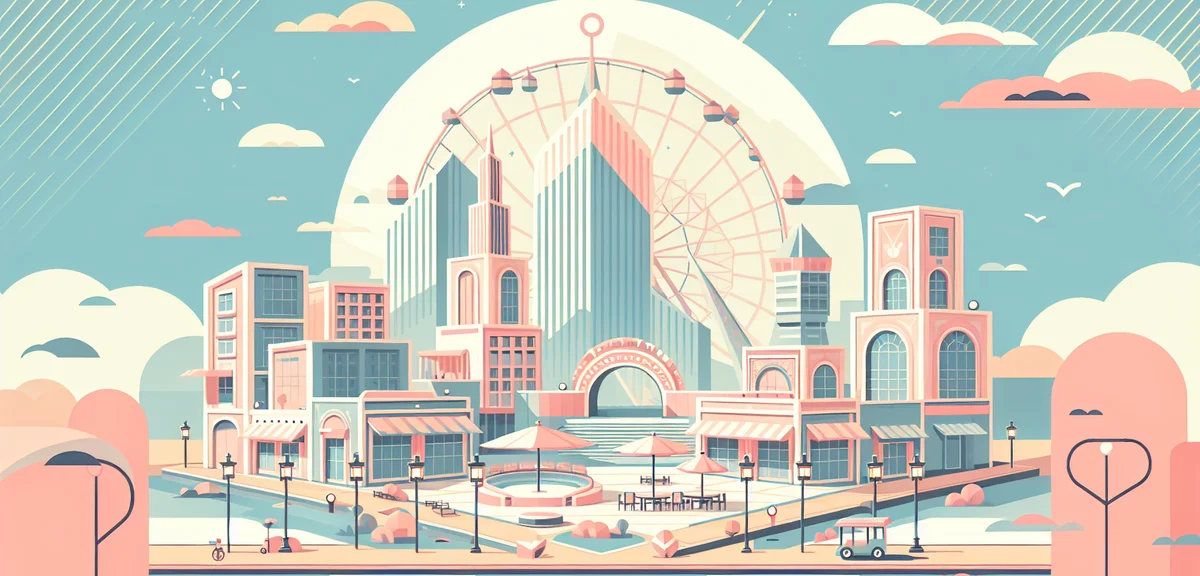 EXPOCITY shopping complex with Redhorse Osaka Wheel ferris wheel, modern architecture, sunny day