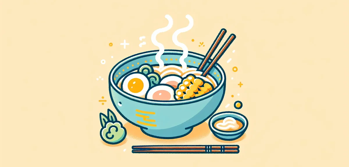 Sapporo miso ramen with corn and butter topping, steaming hot bowl, authentic Japanese restaurant