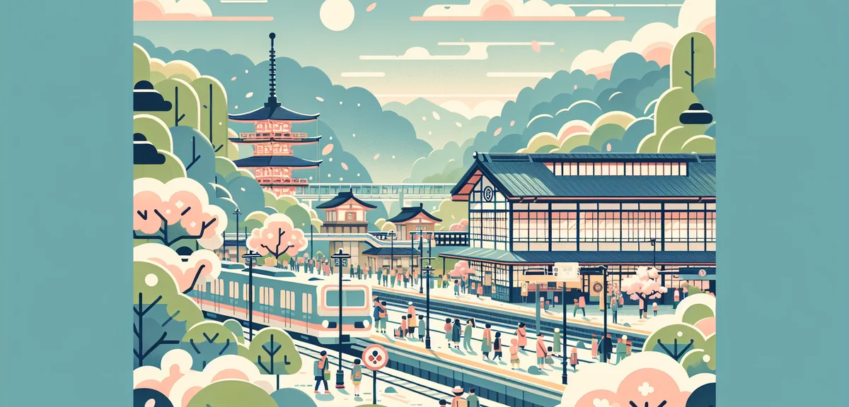 Hakone Yumoto station area crowded with tourists during golden week, Japanese spring atmosphere, che