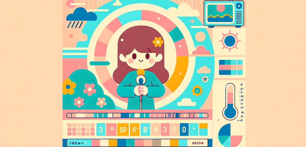 Japanese weather forecast map showing Kanto region temperatures, professional broadcast style infogr