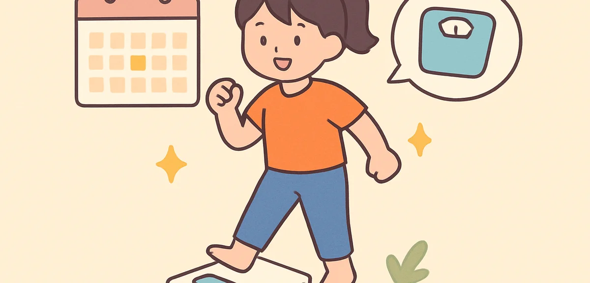 Person stepping on bathroom scale checking weight after Golden Week with motivation to start diet