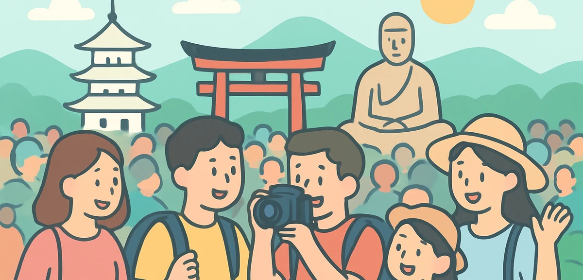 Tourist destinations crowded during three day weekend created by Happy Monday holidays in Japan, eco