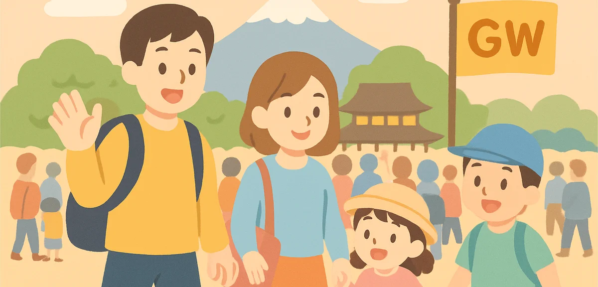 Japanese Golden Week scene from 2019 historic 10 day holiday with crowded tourist destinations era m
