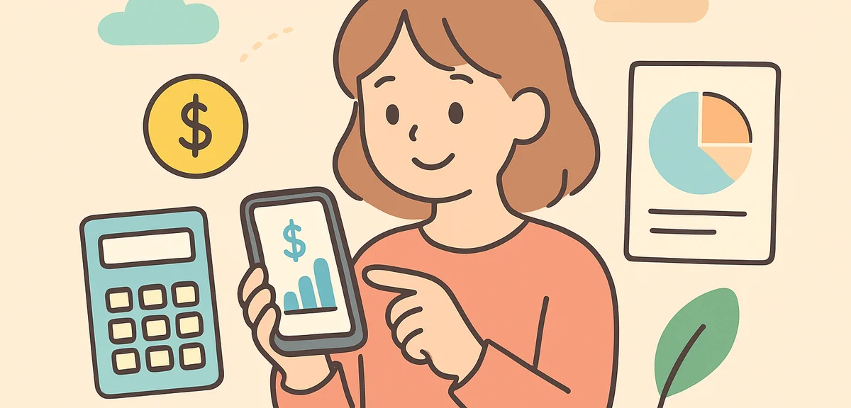 Side business income tracking on smartphone with calculator, financial planning