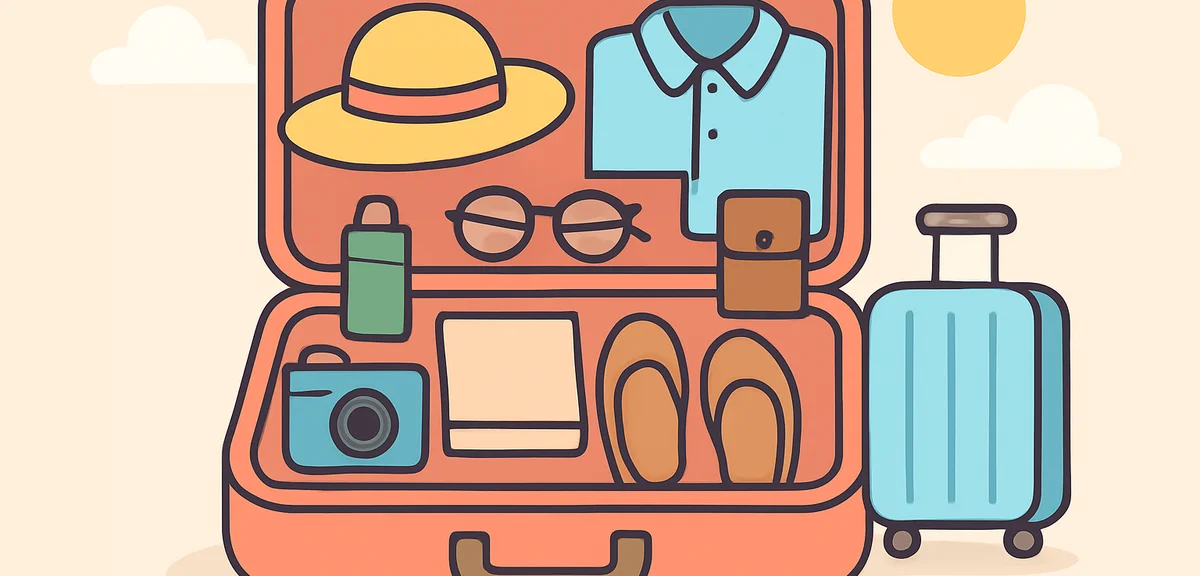 Luggage and travel essentials packed efficiently, smart travel preparation