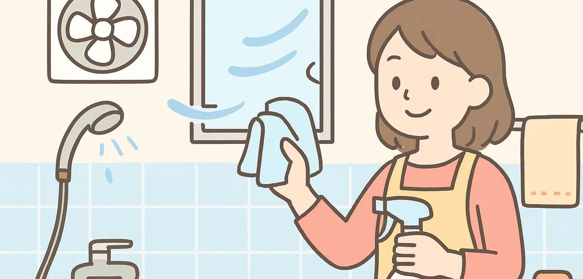 Bathroom with proper ventilation and clean tiles, mold prevention scene
