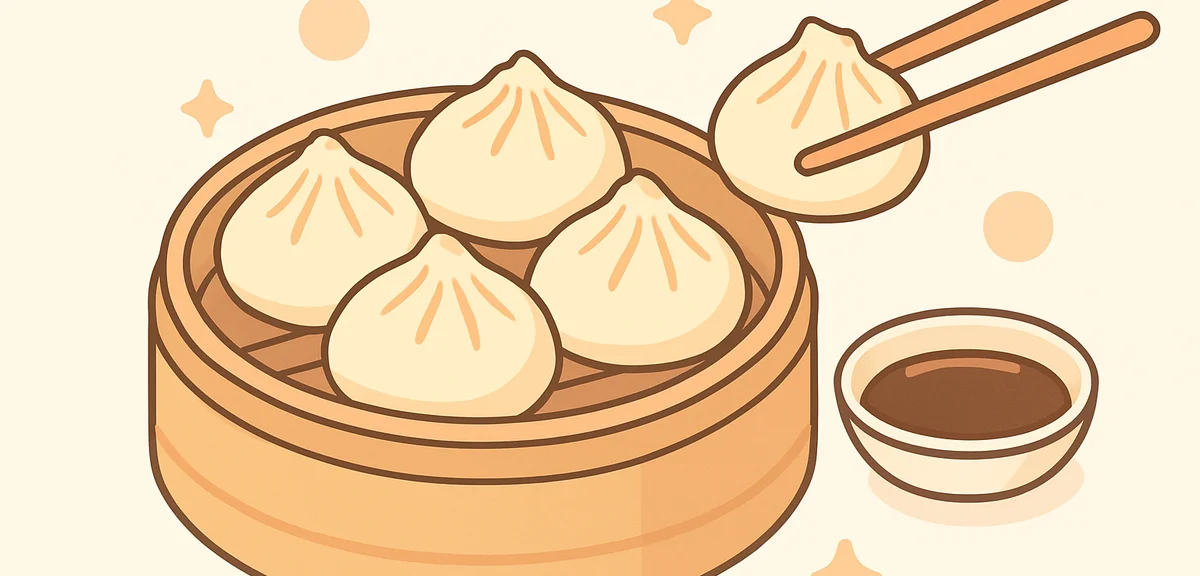 Traditional Taiwanese xiao long bao soup dumplings, delicious Asian cuisine
