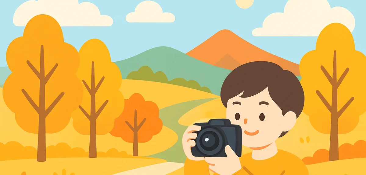 Hokkaido autumn scenery with golden trees, scenic landscape photography