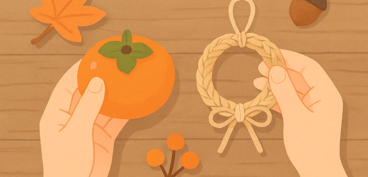 Close-up of hands during a craft and harvest experience in autumn Japan, someone holding freshly pic